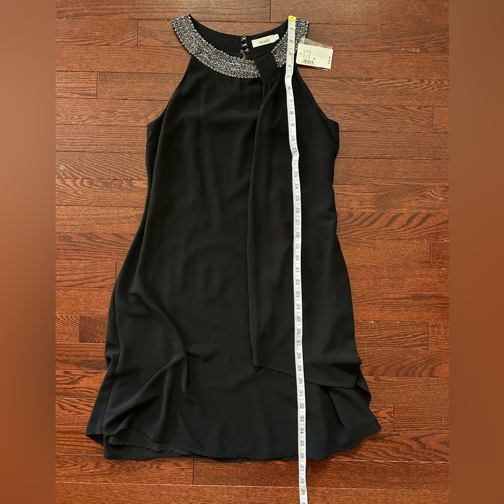 BNWT Rickis Black A Line Chiffon Flowy Holiday Dress size 0 - Picture 4 of 8